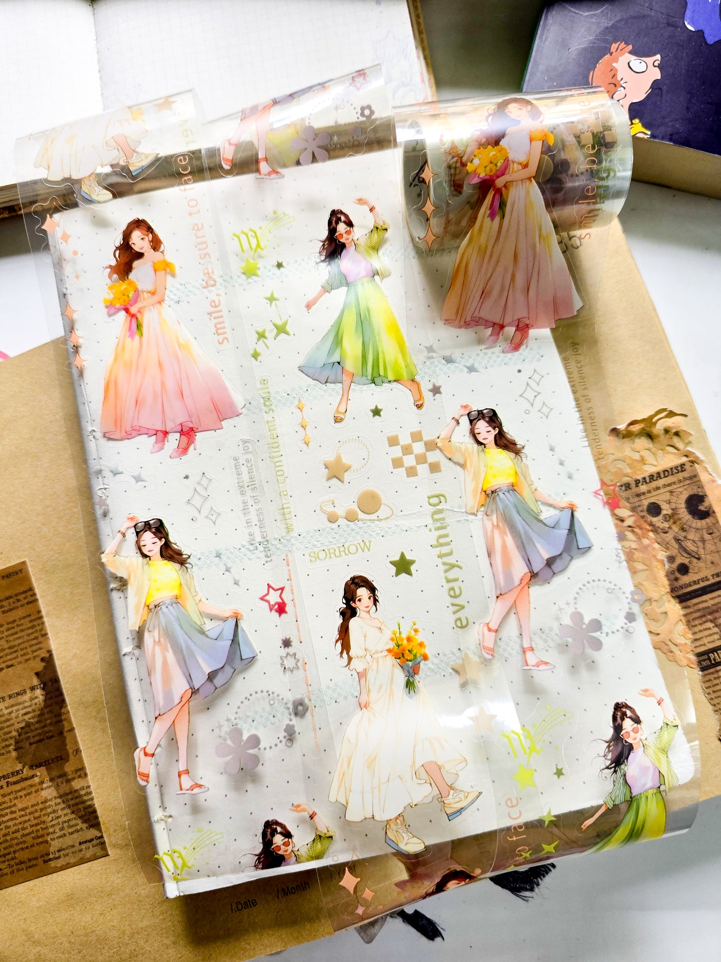 ZNLT-202 | Moonlight Hidden PET Washi Tape |  Girl Theme  Transparent Washi Tape |