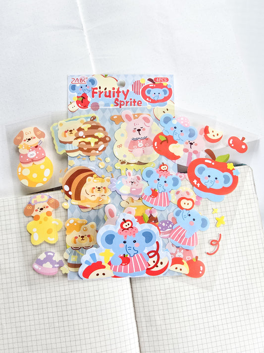 TMTY-601 | PET | Cute Sticker|Kawaii |Fruity Sprite| 4 Pcs Sticker | 150*100mm