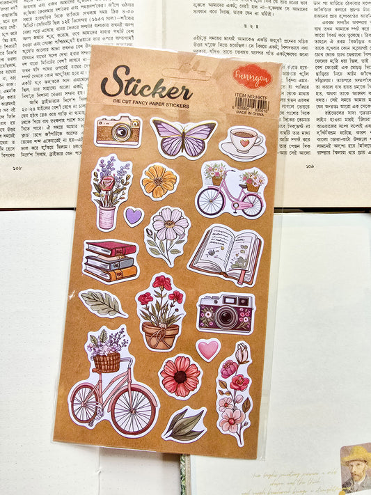 HKTF | DIE Cut Fancy Paper Stickers 1pcs | 22×12.5mm