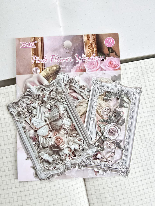 LYSH-601 | Washi Tape Paper| Die Card| Sticker | Vintage Style| 10Pcs | 80*90mm