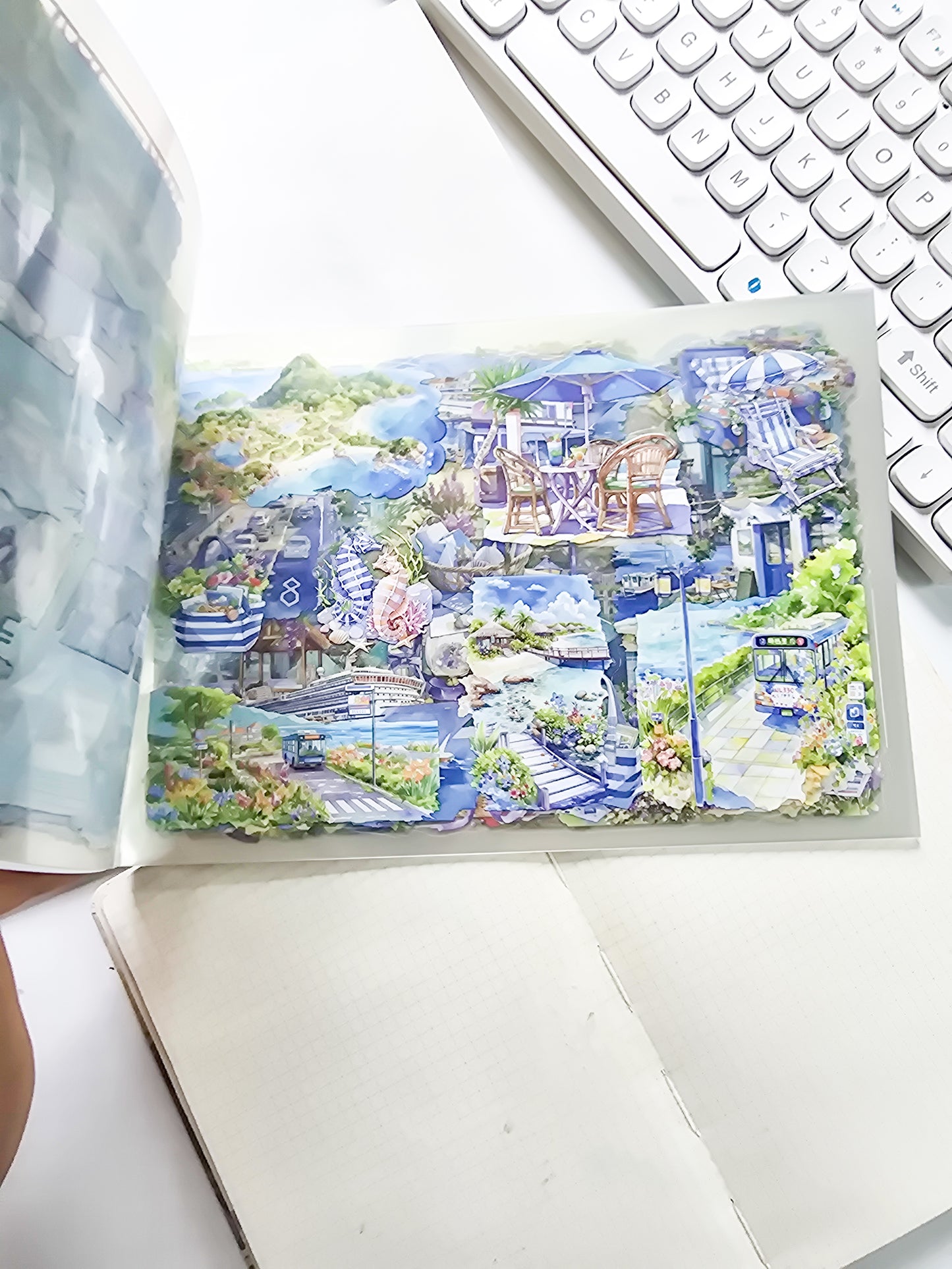SSFW402 Scenery PET Sticker Book | Precut | 235x167mm | 20 Pages | Premium Quality | Saltwater Day