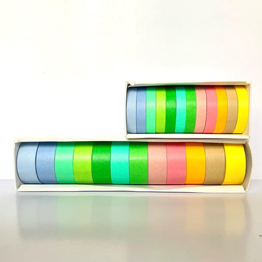 Washi Tape Set of 12 Plain 3mtr Length
