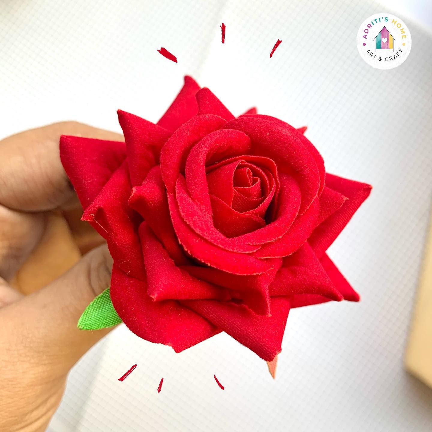 Cloth Flower Red Rose