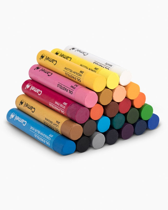 Camel  Student  Oil  Pastels 25 Shades with Free Scraping Tool