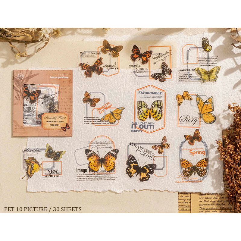 HDML008 BUTTERFLY FOREST STICKERS 30PC