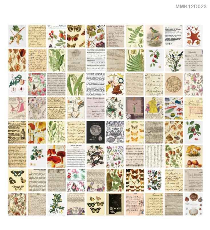 #MMK12D023 Vellum Ephemera Set of 365 No Repeat (Size: 5cmx4cm) Scroll Down to see Product Video