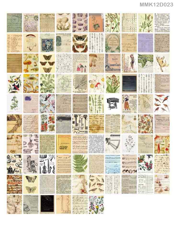 #MMK12D023 Vellum Ephemera Set of 365 No Repeat (Size: 5cmx4cm) Scroll Down to see Product Video