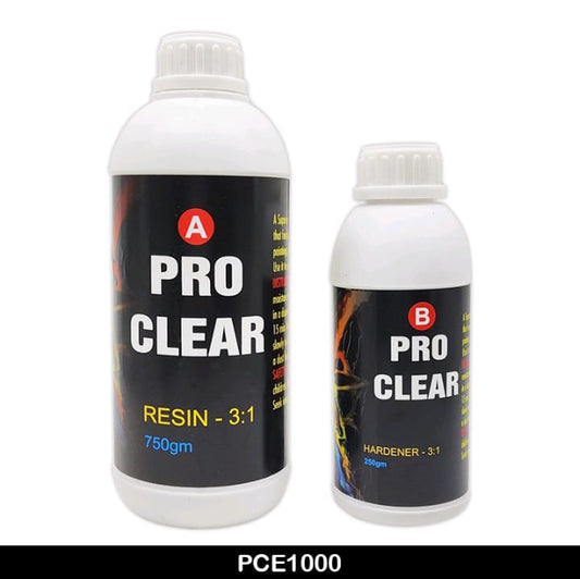 Pro Clear Epoxy Art Resin Hardener(3:1) Kit 1Kg | Resin 750 Grams + Hardener 250 Grams