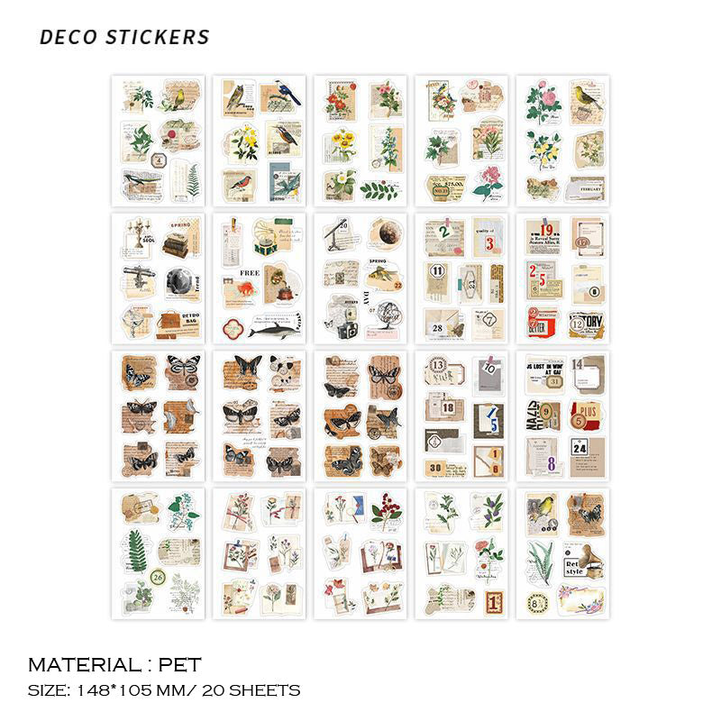 TZ0682 DECO STICKERS CUTOUT | 20 Sticker Sheets | A6 Size Kiss Cut Stickers