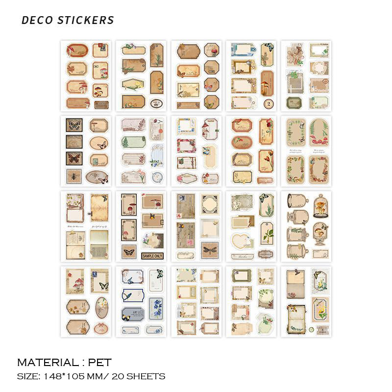 TZ0684 DECO STICKERS CUTOUT | 20 Sticker Sheets | A6 Size Kiss Cut Stickers