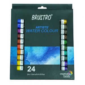 BRUSTRO ARTISTS’ WATERCOLOUR SET OF 24 COLOURS X 12ML TUBES