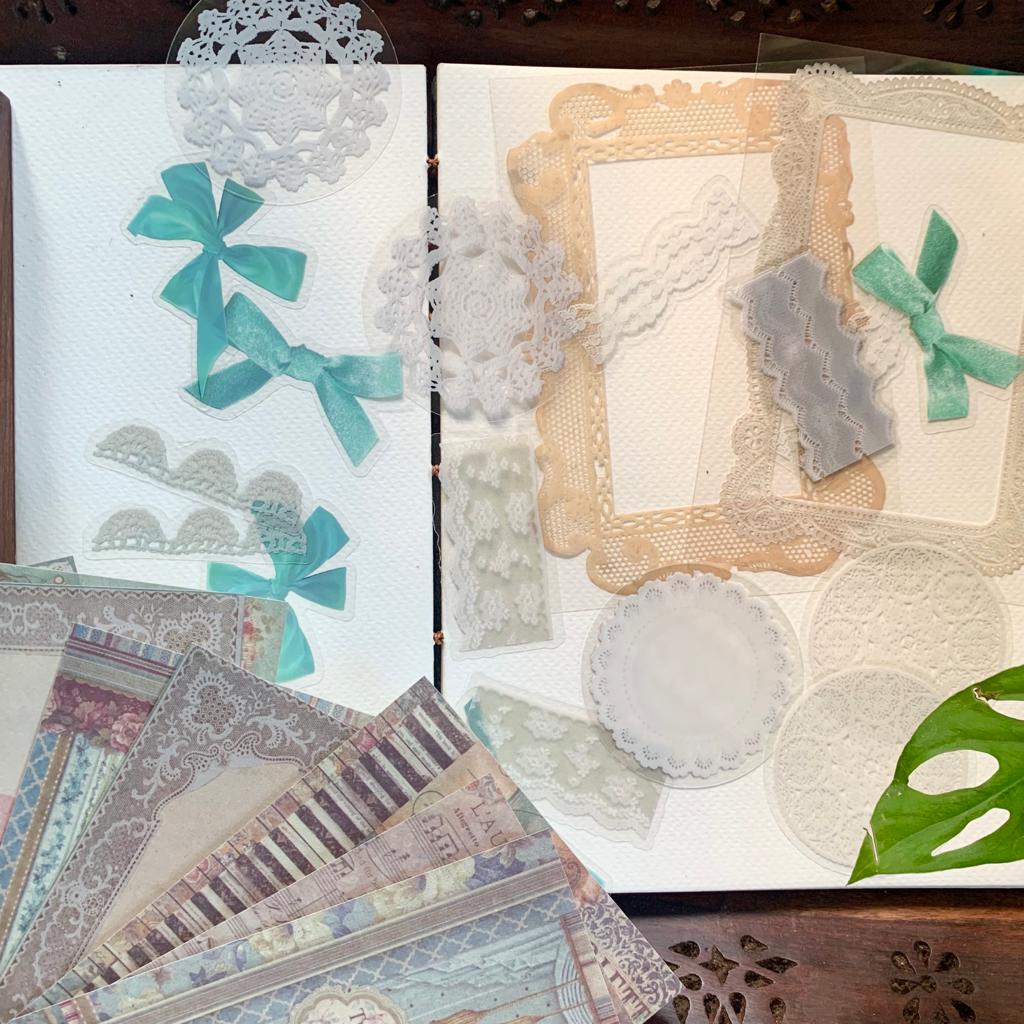 YWQ004 -  Journal Paper, Transparent Stickers Combo | 20 Pcs | Within 100-140 mm