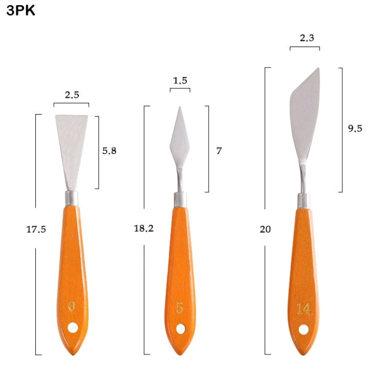 3 pc Metal Painting Knife Spatula (3PK)