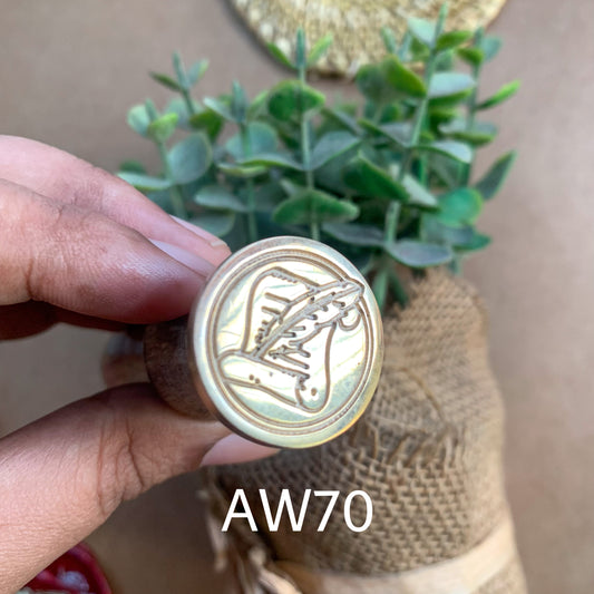 AW70 - Premium Seal Wax Stamp with Wooden Handle | 25mm Diameter