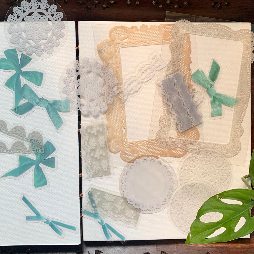 YWQ004 -  Journal Paper, Transparent Stickers Combo | 20 Pcs | Within 100-140 mm